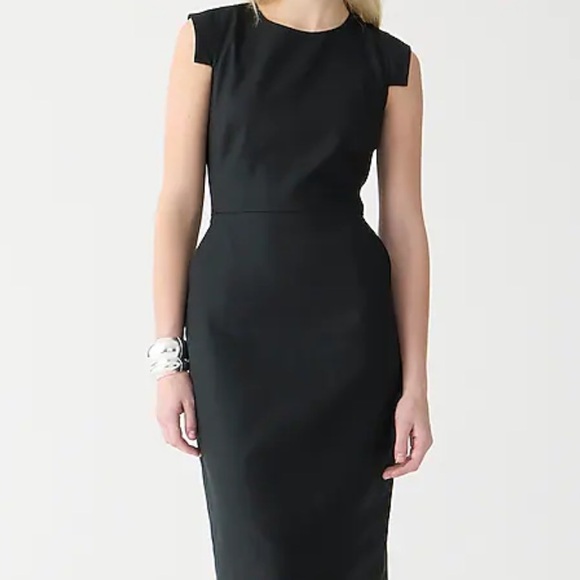 NWT jcrew “resume” dress in black, size 4 in stretch linen - Picture 4 of 6